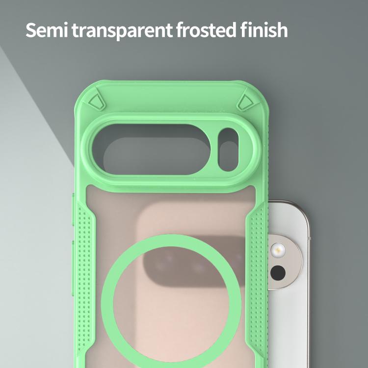 For Google Pixel 10 Pro Armor Glaze MagSafe Magnetic Phone Case(Green) - Google Cases by buy2fix | Online Shopping UK | buy2fix