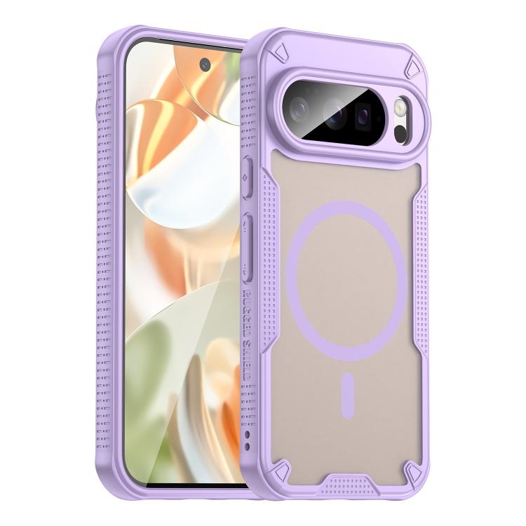 For Google Pixel 10 Pro Armor Glaze MagSafe Magnetic Phone Case(Purple) - Google Cases by buy2fix | Online Shopping UK | buy2fix