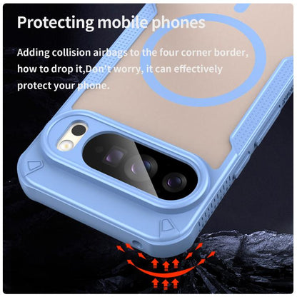 For Google Pixel 10 Pro XL Armor Glaze MagSafe Magnetic Phone Case(Blue) - Google Cases by buy2fix | Online Shopping UK | buy2fix