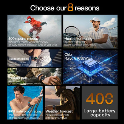 AK61 BT Call Smart Watch, Support Blood Pressure / Heart Rate / Sports Health Monitoring Fitness Tracker(Black Silicone) - Smart Watches by buy2fix | Online Shopping UK | buy2fix