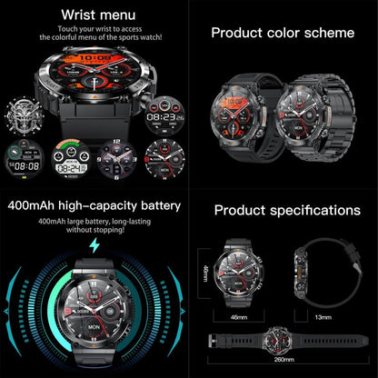 AK61 BT Call Smart Watch, Support Blood Pressure / Heart Rate / Sports Health Monitoring Fitness Tracker(Black Silicone) - Smart Watches by buy2fix | Online Shopping UK | buy2fix