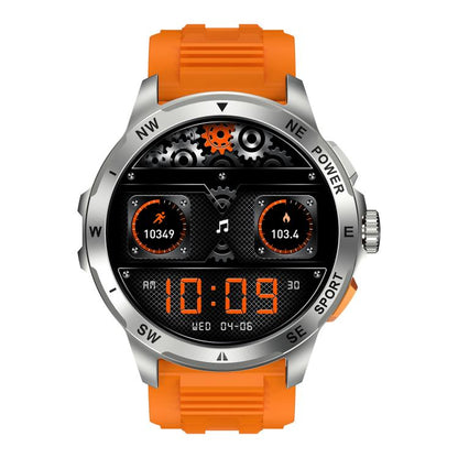 AK77 BT Call Smart Watch, Support Blood Oxygen / Blood Pressure / Heart Rate / Sports Health Monitoring Fitness Tracker(Orange Silicone) - Smart Watches by buy2fix | Online Shopping UK | buy2fix