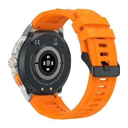 AK77 BT Call Smart Watch, Support Blood Oxygen / Blood Pressure / Heart Rate / Sports Health Monitoring Fitness Tracker(Orange Silicone) - Smart Watches by buy2fix | Online Shopping UK | buy2fix