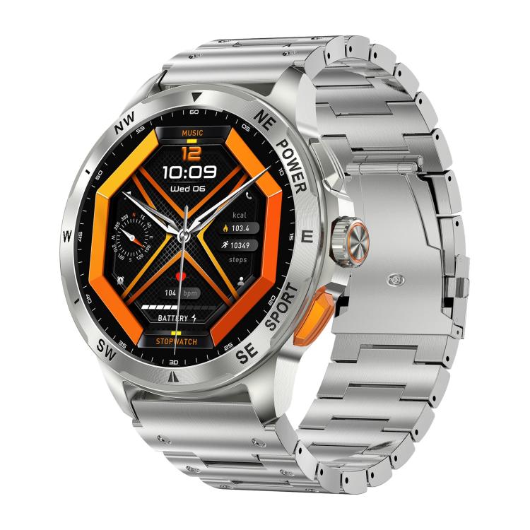 AK77 BT Call Smart Watch, Support Blood Oxygen / Blood Pressure / Heart Rate / Sports Health Monitoring Fitness Tracker(Silver Steel) - Smart Watches by buy2fix | Online Shopping UK | buy2fix