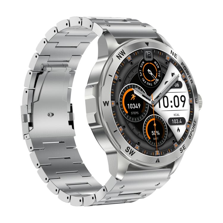 AK77 BT Call Smart Watch, Support Blood Oxygen / Blood Pressure / Heart Rate / Sports Health Monitoring Fitness Tracker(Silver Steel) - Smart Watches by buy2fix | Online Shopping UK | buy2fix