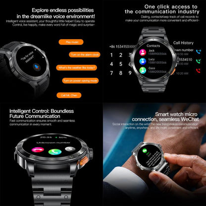 AK77 BT Call Smart Watch, Support Blood Oxygen / Blood Pressure / Heart Rate / Sports Health Monitoring Fitness Tracker(Black Silicone) - Smart Watches by buy2fix | Online Shopping UK | buy2fix