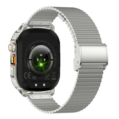 AK80 BT Call Smart Watch, Support Blood Oxygen / Blood Pressure / Heart Rate / Sports Health Monitoring Fitness Tracker(Silver Mesh Steel) - Smart Watches by buy2fix | Online Shopping UK | buy2fix