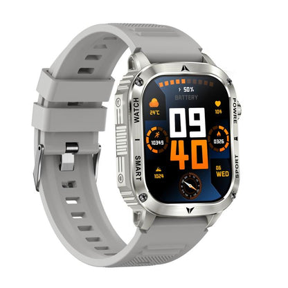 AK80 BT Call Smart Watch, Support Blood Oxygen / Blood Pressure / Heart Rate / Sports Health Monitoring Fitness Tracker(Grey Silicone) - Smart Watches by buy2fix | Online Shopping UK | buy2fix