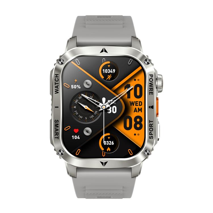 AK80 BT Call Smart Watch, Support Blood Oxygen / Blood Pressure / Heart Rate / Sports Health Monitoring Fitness Tracker(Grey Silicone) - Smart Watches by buy2fix | Online Shopping UK | buy2fix