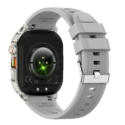 AK80 BT Call Smart Watch, Support Blood Oxygen / Blood Pressure / Heart Rate / Sports Health Monitoring Fitness Tracker(Grey Silicone) - Smart Watches by buy2fix | Online Shopping UK | buy2fix