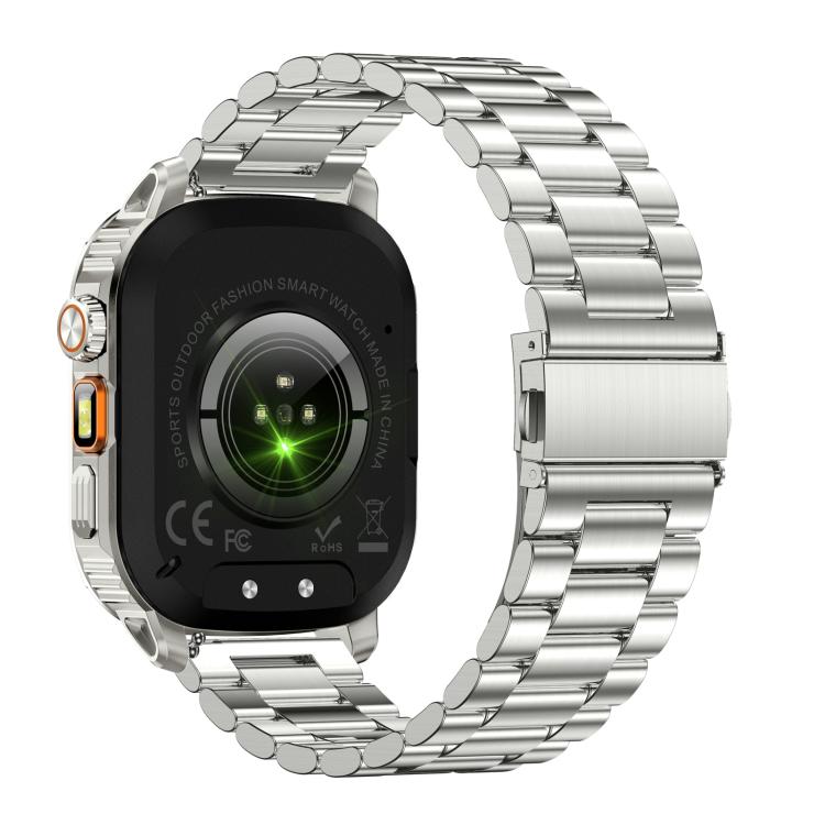 AK80 BT Call Smart Watch, Support Blood Oxygen / Blood Pressure / Heart Rate / Sports Health Monitoring Fitness Tracker(Silver 3-Bead Steel) - Smart Watches by buy2fix | Online Shopping UK | buy2fix