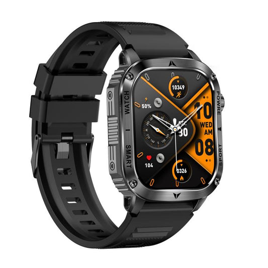 AK80 BT Call Smart Watch, Support Blood Oxygen / Blood Pressure / Heart Rate / Sports Health Monitoring Fitness Tracker(Black Silicone) - Smart Watches by buy2fix | Online Shopping UK | buy2fix