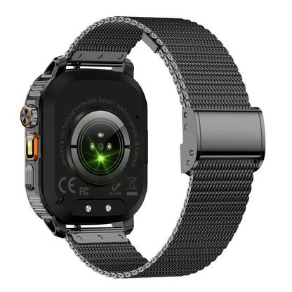 AK80 BT Call Smart Watch, Support Blood Oxygen / Blood Pressure / Heart Rate / Sports Health Monitoring Fitness Tracker(Black Mesh Steel) - Smart Watches by buy2fix | Online Shopping UK | buy2fix