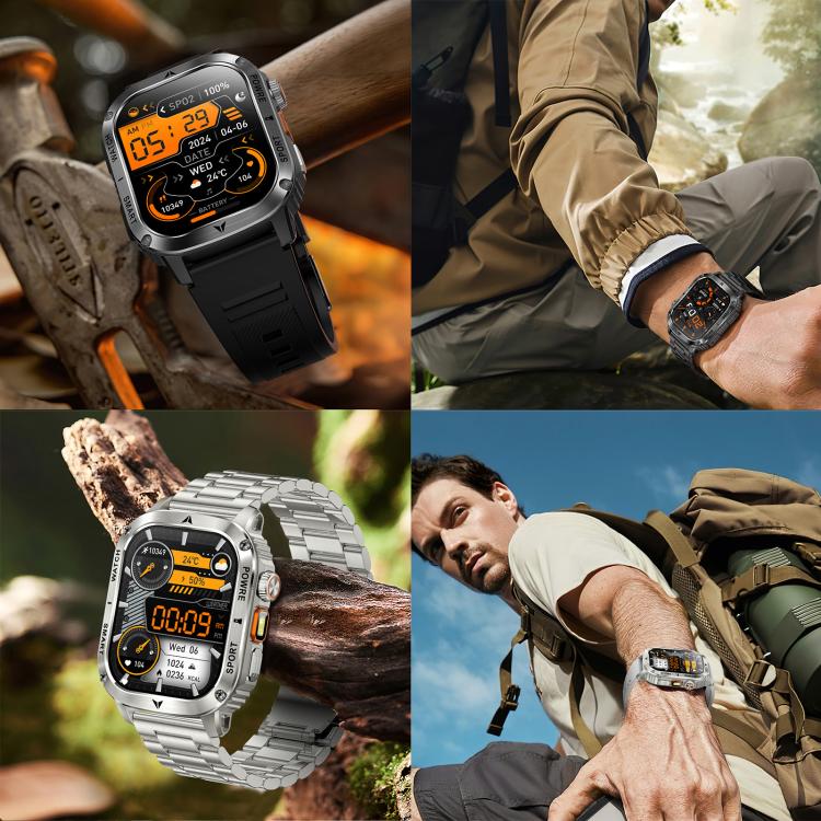 AK80 BT Call Smart Watch, Support Blood Oxygen / Blood Pressure / Heart Rate / Sports Health Monitoring Fitness Tracker(Black Mesh Steel) - Smart Watches by buy2fix | Online Shopping UK | buy2fix