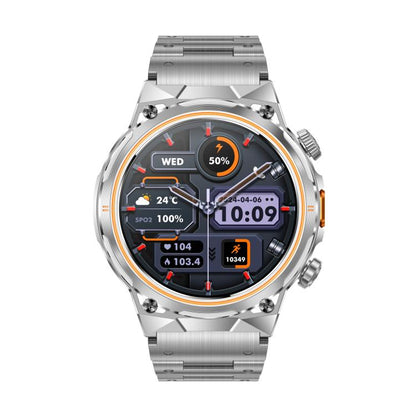 AK81 BT Call Smart Watch, Support Blood Pressure / Heart Rate / Sports Health Monitoring Fitness Tracker(Silver Steel) - Smart Watches by buy2fix | Online Shopping UK | buy2fix