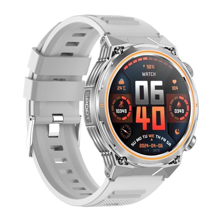 AK81 BT Call Smart Watch, Support Blood Pressure / Heart Rate / Sports Health Monitoring Fitness Tracker(Silver Silicone) - Smart Watches by buy2fix | Online Shopping UK | buy2fix