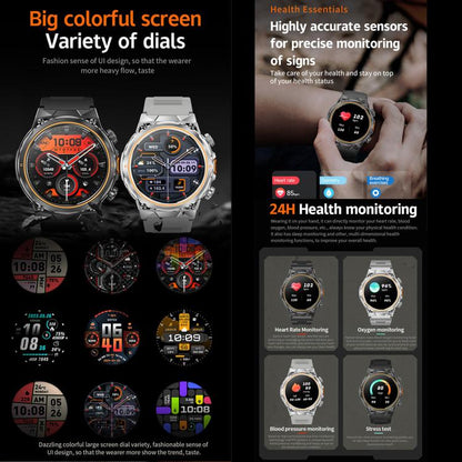 AK81 BT Call Smart Watch, Support Blood Pressure / Heart Rate / Sports Health Monitoring Fitness Tracker(Black Silicone) - Smart Watches by buy2fix | Online Shopping UK | buy2fix