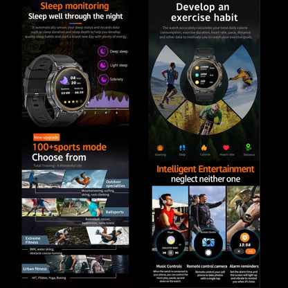 AK81 BT Call Smart Watch, Support Blood Pressure / Heart Rate / Sports Health Monitoring Fitness Tracker(Black Silicone) - Smart Watches by buy2fix | Online Shopping UK | buy2fix