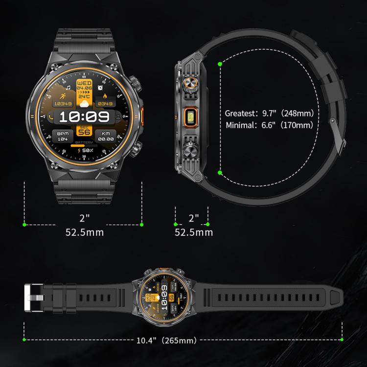 AK81 BT Call Smart Watch, Support Blood Pressure / Heart Rate / Sports Health Monitoring Fitness Tracker(Black Steel) - Smart Watches by buy2fix | Online Shopping UK | buy2fix