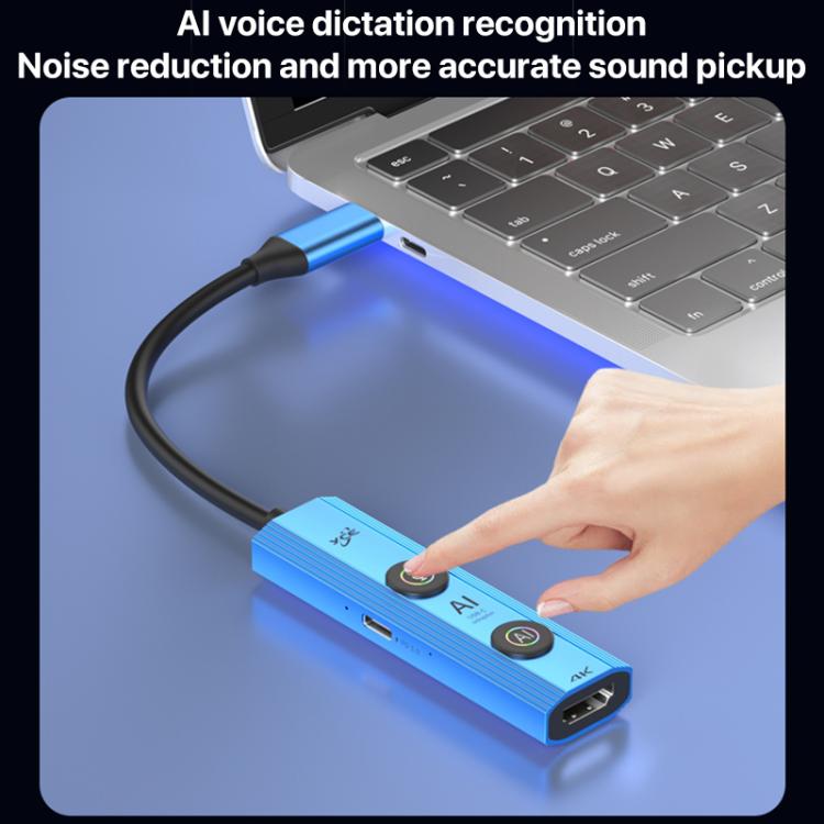 YCE V297 7 in 1 USB-C / Type-C HUB Adapter AI Docking Station Support 4K Output(Blue) - USB HUB by buy2fix | Online Shopping UK | buy2fix