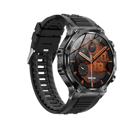 AK82 BT Call Smart Watch, Support Blood Oxygen / Blood Pressure / Heart Rate / Sports Health Monitoring Fitness Tracker(Space Gray Black Silicone) - Smart Watches by buy2fix | Online Shopping UK | buy2fix