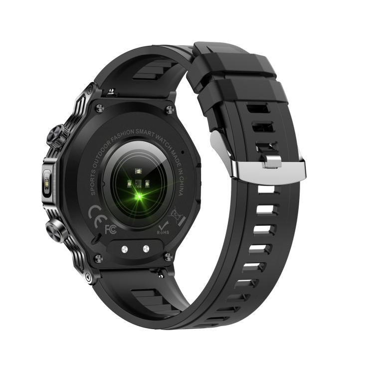 AK82 BT Call Smart Watch, Support Blood Oxygen / Blood Pressure / Heart Rate / Sports Health Monitoring Fitness Tracker(Space Gray Black Silicone) - Smart Watches by buy2fix | Online Shopping UK | buy2fix