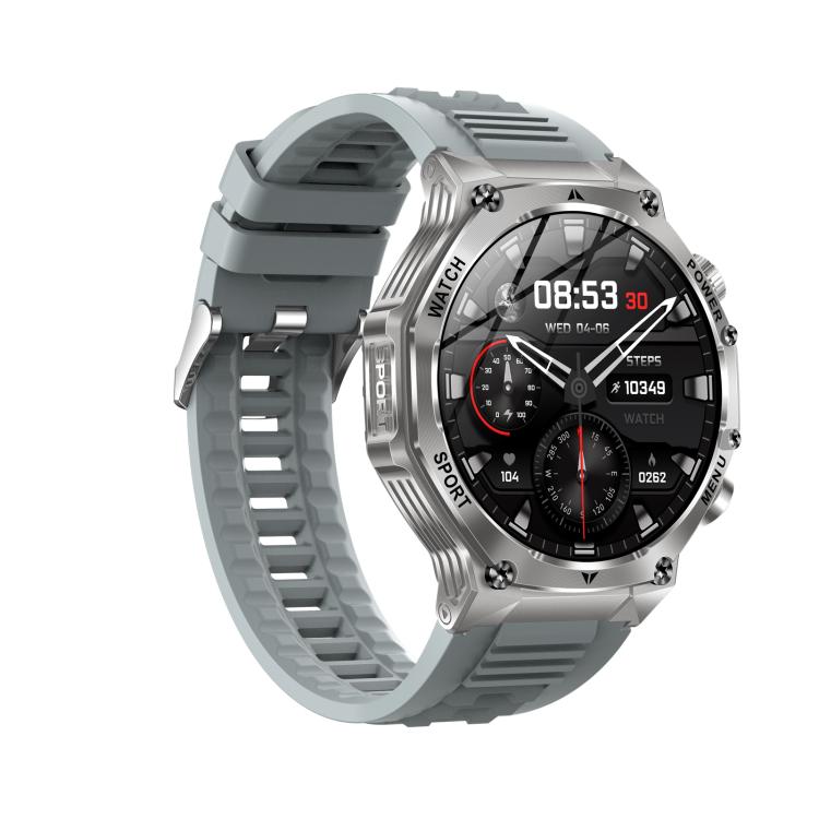 AK82 BT Call Smart Watch, Support Blood Oxygen / Blood Pressure / Heart Rate / Sports Health Monitoring Fitness Tracker(Silver Grey Silicone) - Smart Watches by buy2fix | Online Shopping UK | buy2fix