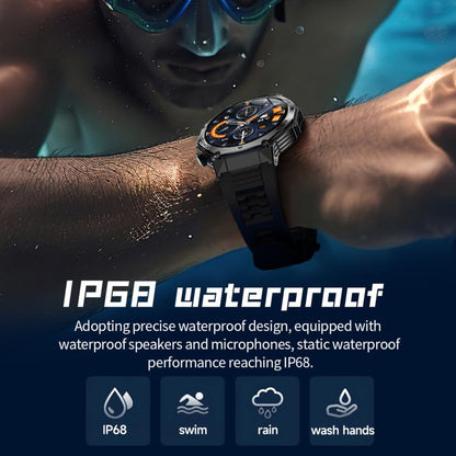 AK82 BT Call Smart Watch, Support Blood Oxygen / Blood Pressure / Heart Rate / Sports Health Monitoring Fitness Tracker(Space Gray Black Silicone) - Smart Watches by buy2fix | Online Shopping UK | buy2fix