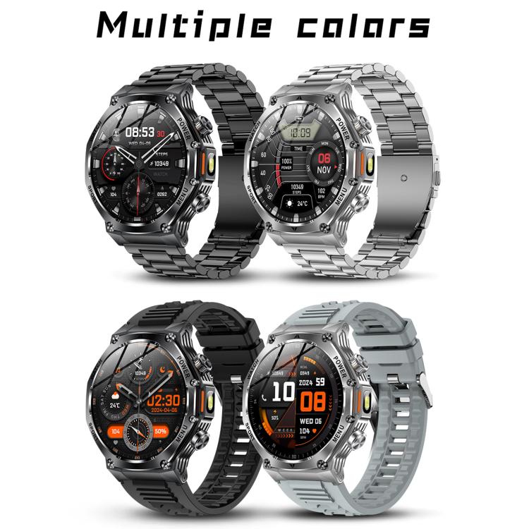 AK82 BT Call Smart Watch, Support Blood Oxygen / Blood Pressure / Heart Rate / Sports Health Monitoring Fitness Tracker(Space Gray Black Silicone) - Smart Watches by buy2fix | Online Shopping UK | buy2fix