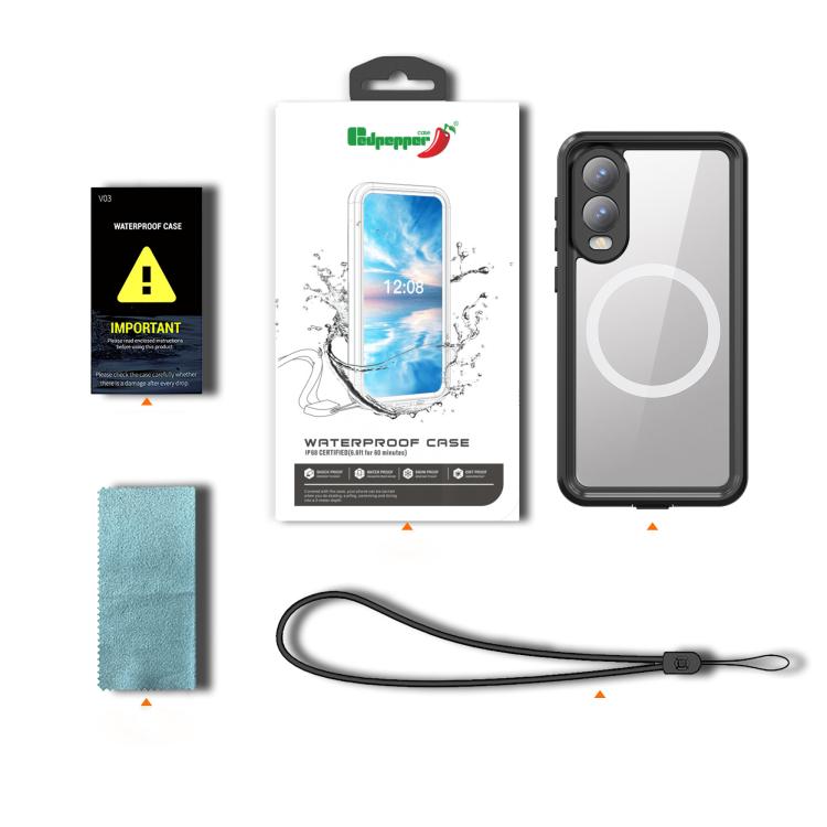 For Samsung Galaxy S25 Edge 5G RedPepper MagSafe IP68 Waterproof Phone Case(Black) - Galaxy S25 Edge 5G Cases by RedPepper | Online Shopping UK | buy2fix