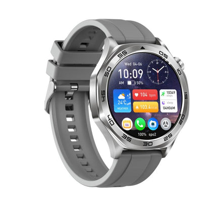 AK83 BT Call Smart Watch, Support Blood Pressure / Heart Rate / Sports Health Monitoring Fitness Tracker(Steel Grey Silicone) - Smart Watches by buy2fix | Online Shopping UK | buy2fix