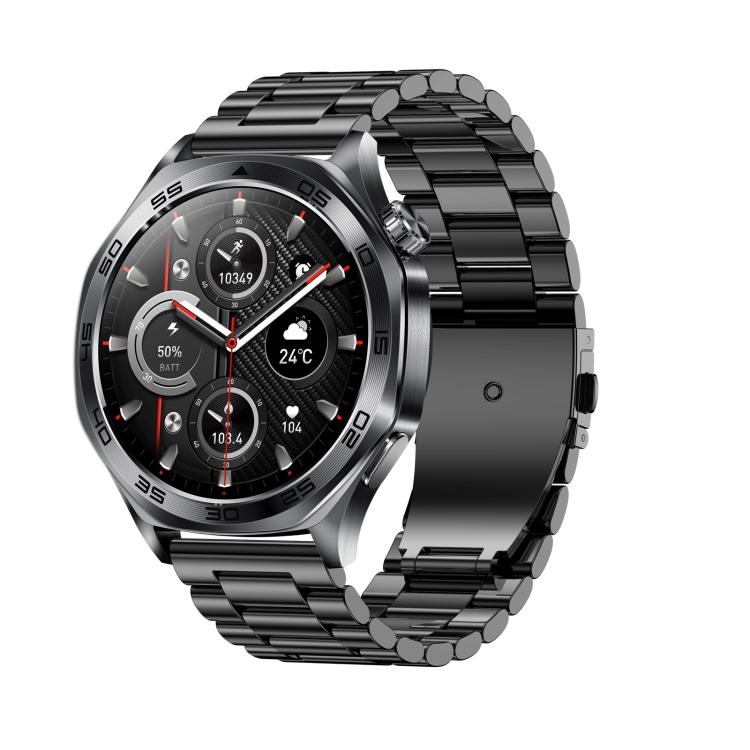 AK83 BT Call Smart Watch, Support Blood Pressure / Heart Rate / Sports Health Monitoring Fitness Tracker(Black 3-Bead Steel) - Smart Watches by buy2fix | Online Shopping UK | buy2fix