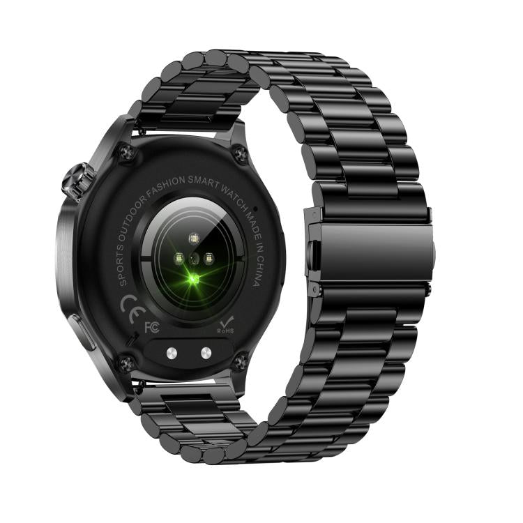 AK83 BT Call Smart Watch, Support Blood Pressure / Heart Rate / Sports Health Monitoring Fitness Tracker(Black 3-Bead Steel) - Smart Watches by buy2fix | Online Shopping UK | buy2fix