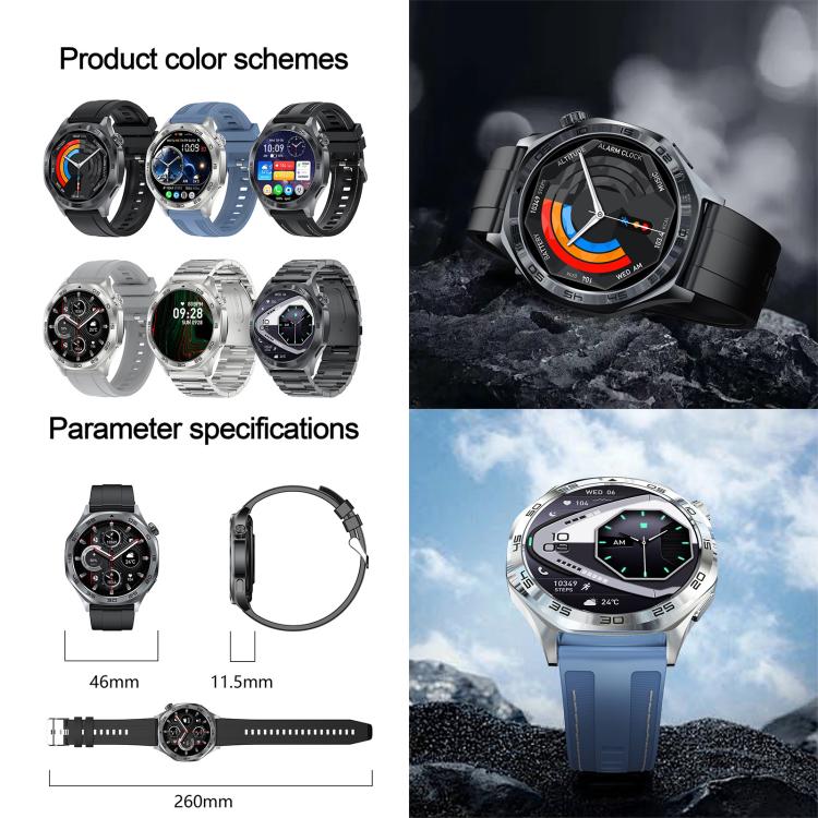 AK83 BT Call Smart Watch, Support Blood Pressure / Heart Rate / Sports Health Monitoring Fitness Tracker(Steel Blue Braid Silicone) - Smart Watches by buy2fix | Online Shopping UK | buy2fix