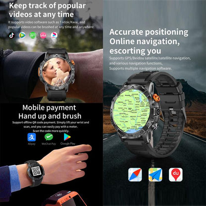 BH11 4G LTE Android 8.1 Smart Watch, 2GB+16GB, Unisoc 8541 Quad Core, Support Heart Rate / Blood Oxygen(Black Silicone) - Smart Watches by buy2fix | Online Shopping UK | buy2fix