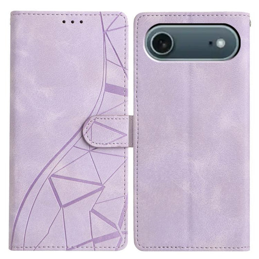 For iPhone Air Triangles Embossed Leather Phone Case(Purple) - iPhone Air Cases by buy2fix | Online Shopping UK | buy2fix