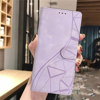For iPhone Air Triangles Embossed Leather Phone Case(Purple) - iPhone Air Cases by buy2fix | Online Shopping UK | buy2fix