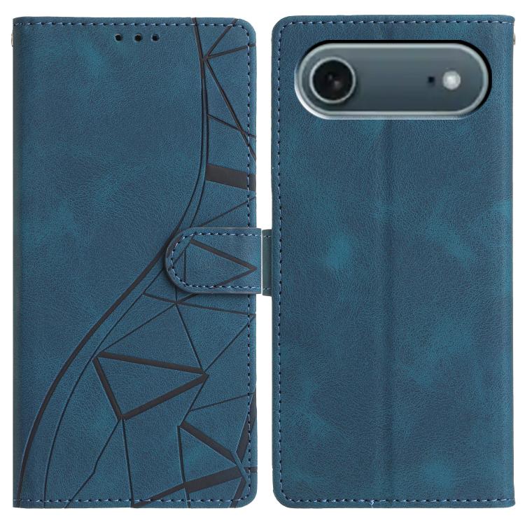 For iPhone Air Triangles Embossed Leather Phone Case(Blue) - iPhone Air Cases by buy2fix | Online Shopping UK | buy2fix