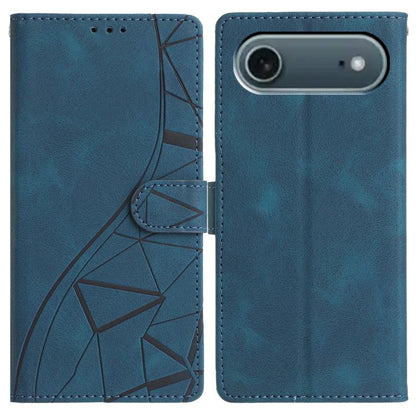 For iPhone Air Triangles Embossed Leather Phone Case(Blue) - iPhone Air Cases by buy2fix | Online Shopping UK | buy2fix