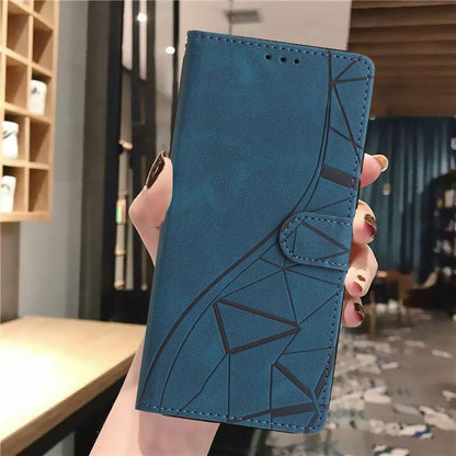 For iPhone Air Triangles Embossed Leather Phone Case(Blue) - iPhone Air Cases by buy2fix | Online Shopping UK | buy2fix