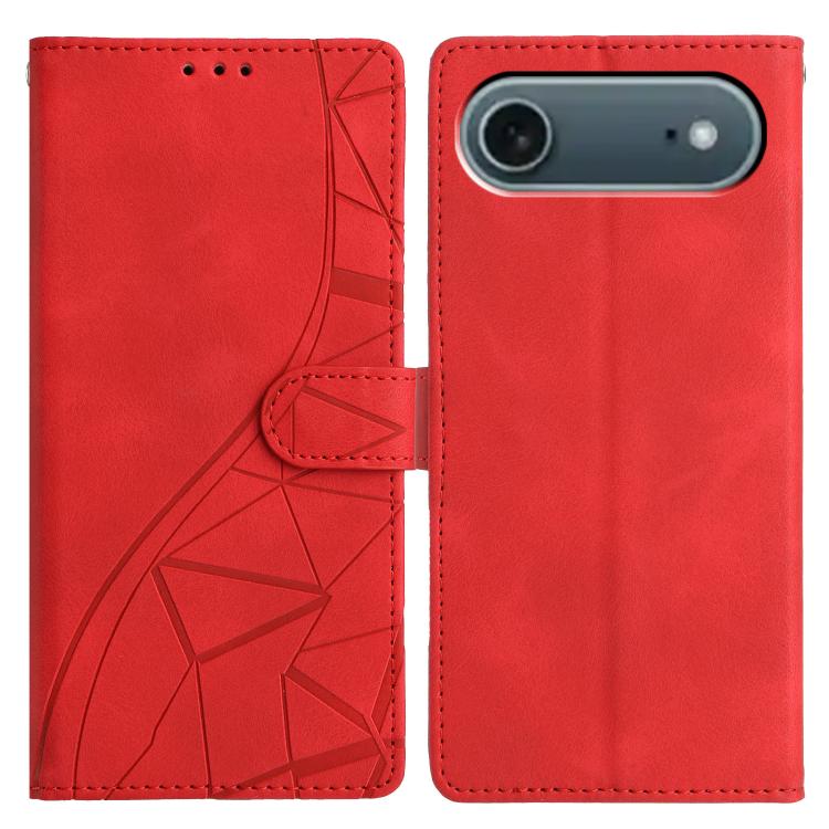 For iPhone Air Triangles Embossed Leather Phone Case(Red) - iPhone Air Cases by buy2fix | Online Shopping UK | buy2fix
