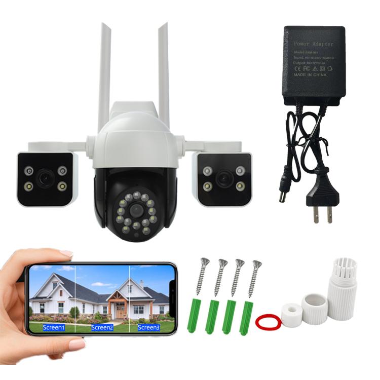 QX155 6MP Triple Camera WiFi Version Supports Humanoid Detection(EU Plug) - Wireless Camera by buy2fix | Online Shopping UK | buy2fix