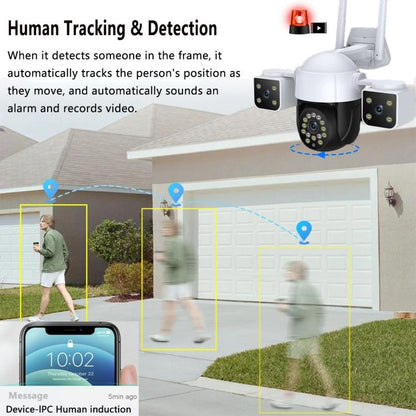 QX155 6MP Triple Camera WiFi Version Supports Humanoid Detection(EU Plug) - Wireless Camera by buy2fix | Online Shopping UK | buy2fix
