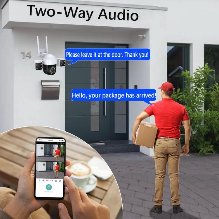 QX155 6MP Triple Camera WiFi Version Supports Humanoid Detection(EU Plug) - Wireless Camera by buy2fix | Online Shopping UK | buy2fix