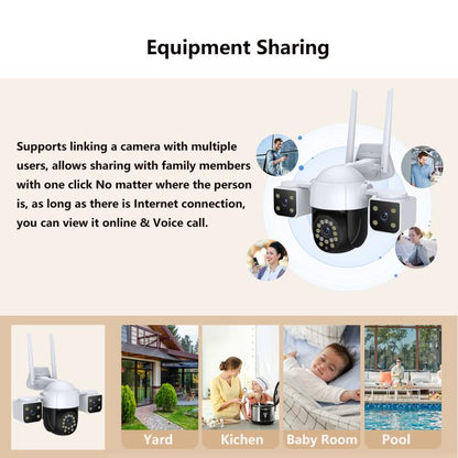 QX155 6MP Triple Camera WiFi Version Supports Humanoid Detection(EU Plug) - Wireless Camera by buy2fix | Online Shopping UK | buy2fix