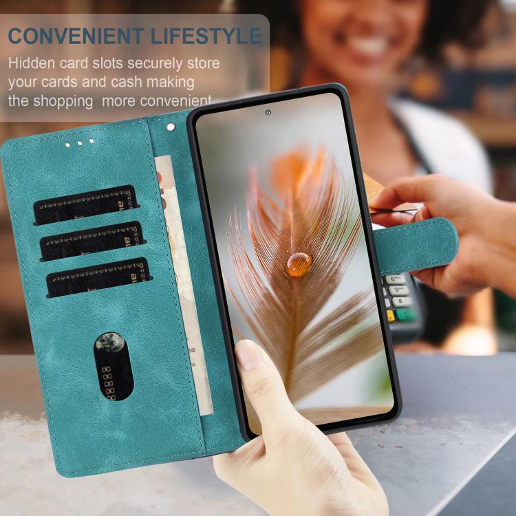 For Google Pixel 10 Pro Skin Feel Embossed Feather Leather Phone Case(Green) - Google Cases by buy2fix | Online Shopping UK | buy2fix