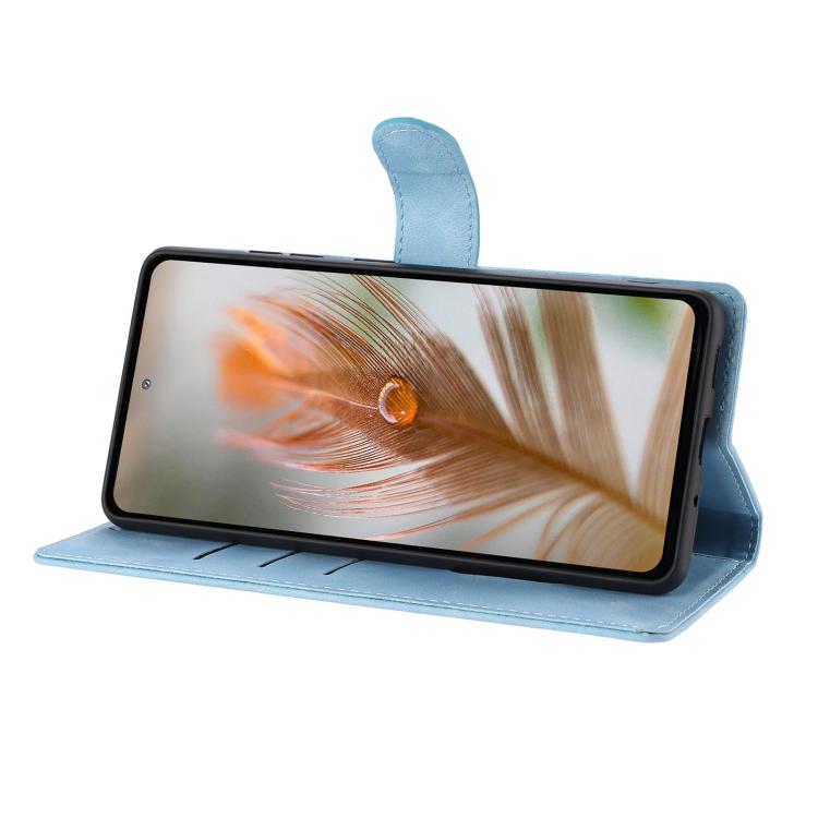 For Google Pixel 10 Pro Skin Feel Embossed Feather Leather Phone Case(Light Blue) - Google Cases by buy2fix | Online Shopping UK | buy2fix