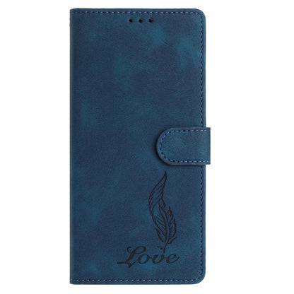 For Google Pixel 10 Pro Skin Feel Embossed Feather Leather Phone Case(Dark Blue) - Google Cases by buy2fix | Online Shopping UK | buy2fix