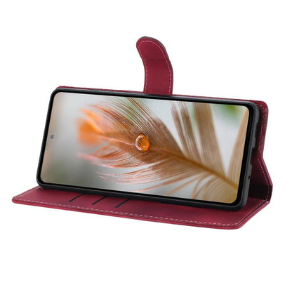 For Google Pixel 10 Pro Skin Feel Embossed Feather Leather Phone Case(Red) - Google Cases by buy2fix | Online Shopping UK | buy2fix