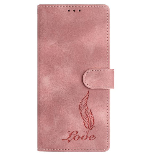 For Google Pixel 10 Skin Feel Embossed Feather Leather Phone Case(Pink) - Google Cases by buy2fix | Online Shopping UK | buy2fix